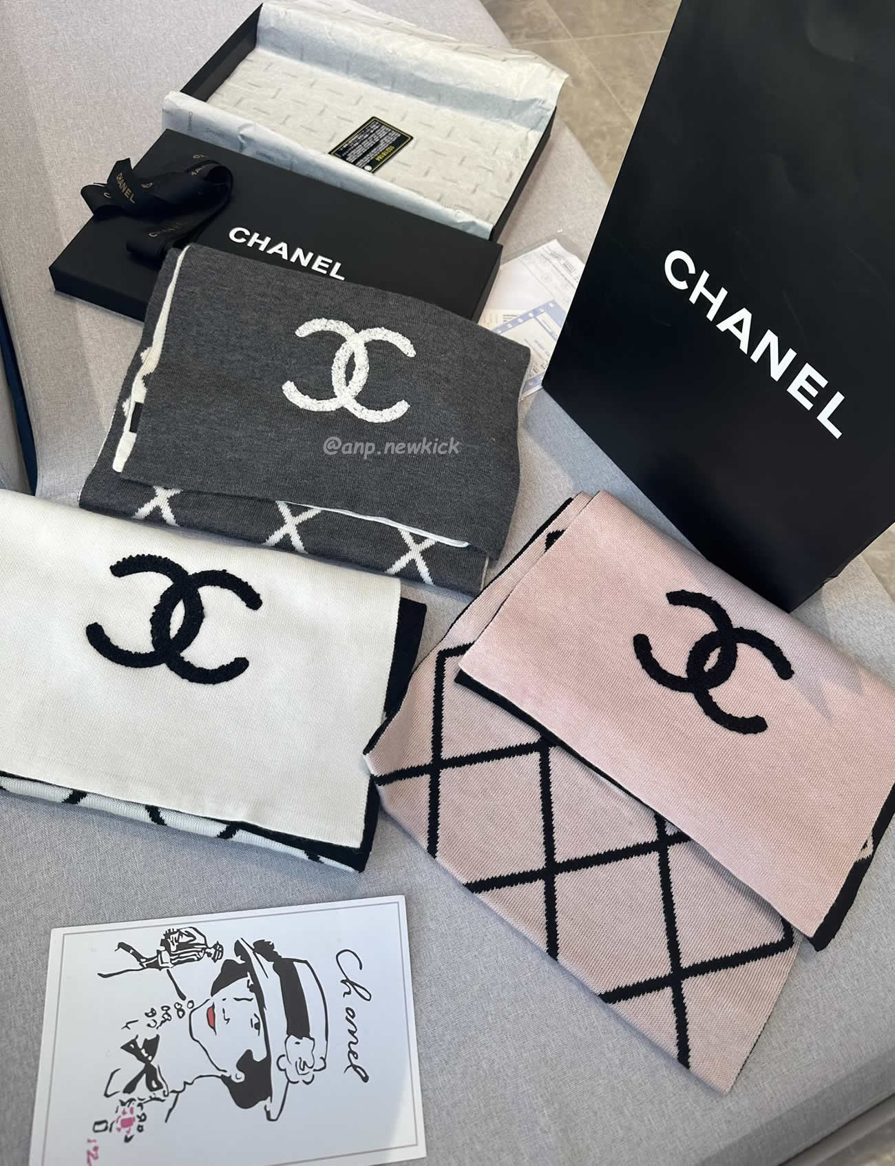 Chanel 2024 New 24b Cashmere Knitted Scarf 30x180cm (9) - www.newkick.vip